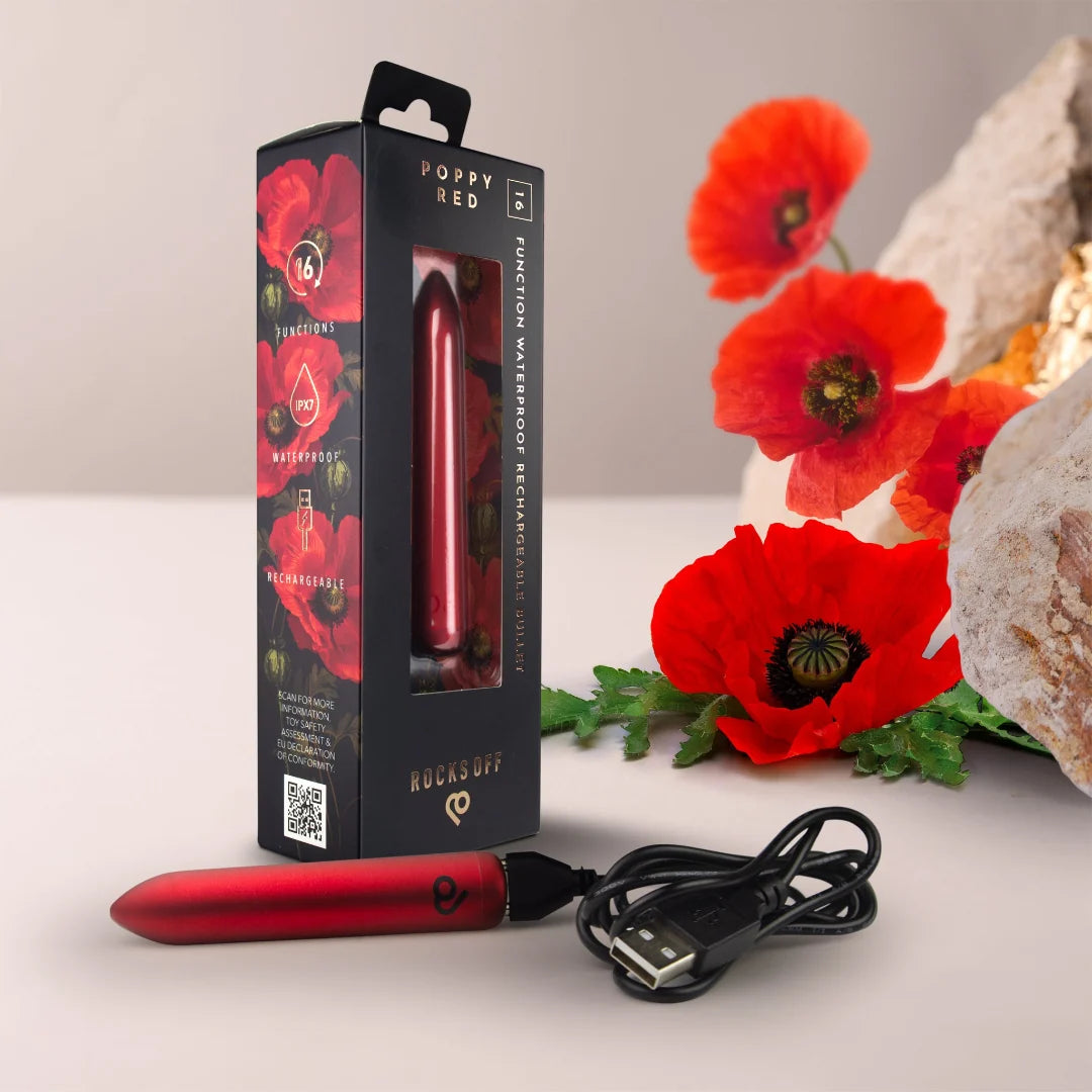 Rocks-Off Poppy Red Rechargeable Bullet Vibrator