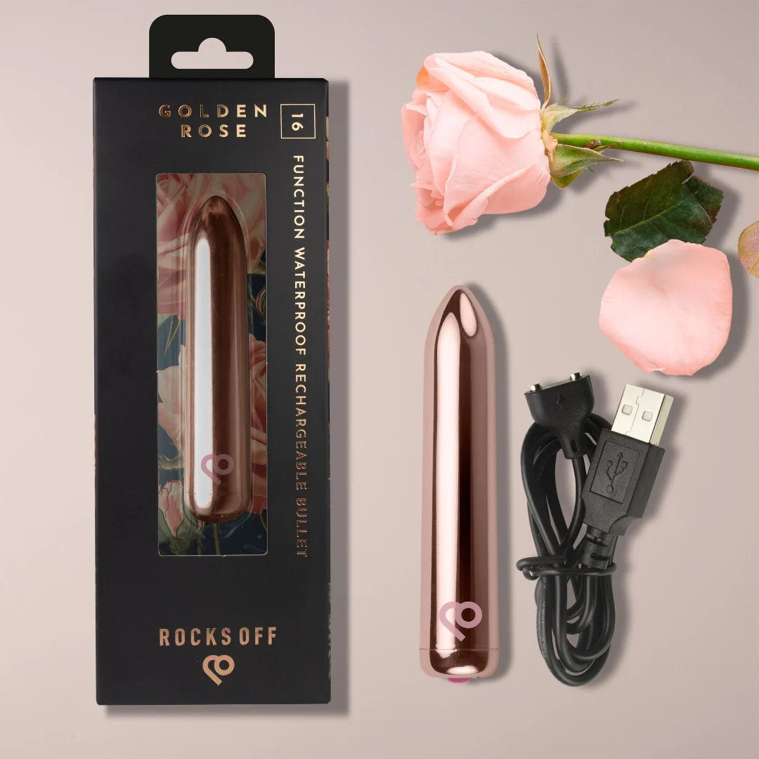 Rocks-Off Golden Rose Rechargeable Bullet Vibrator