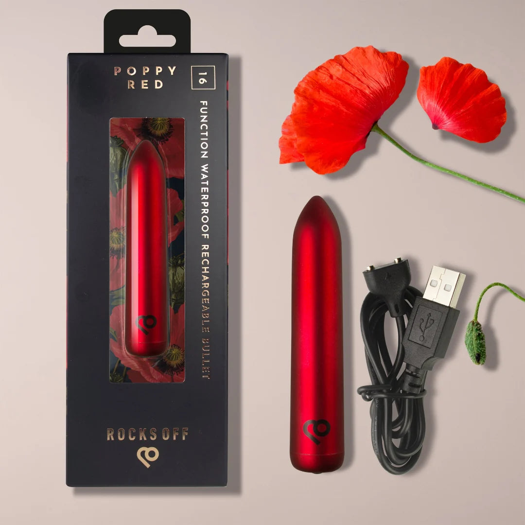 Rocks-Off Poppy Red Rechargeable Bullet Vibrator