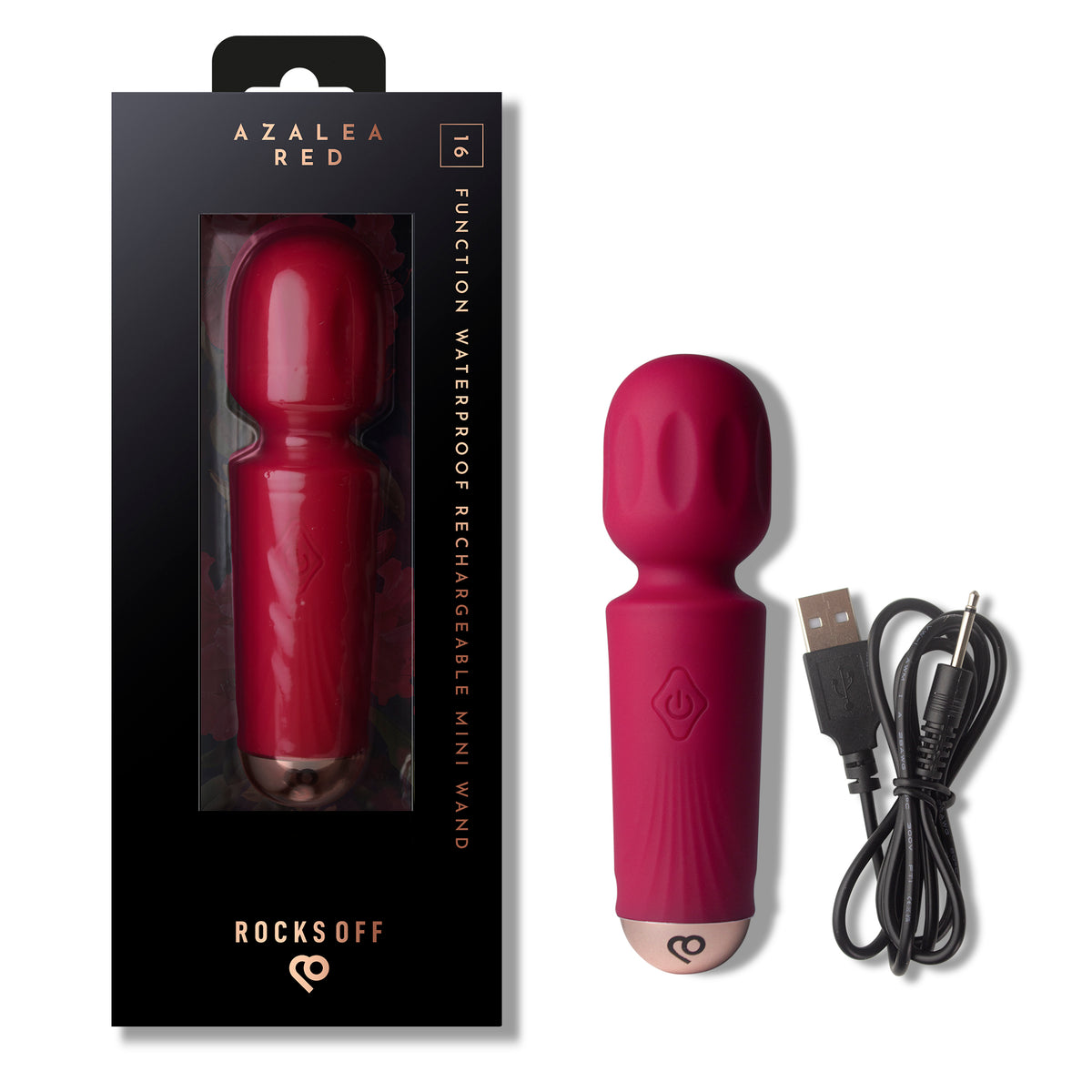 Rocks-Off Rechargeable Mini Wand – Azalea Red