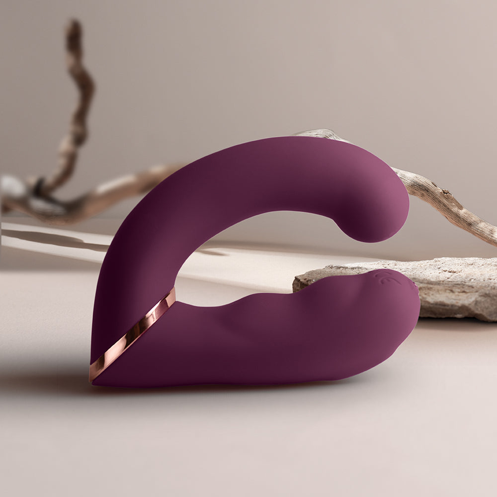 Rocks-Off Variety rechargeable wearable vibrator in Burgundy