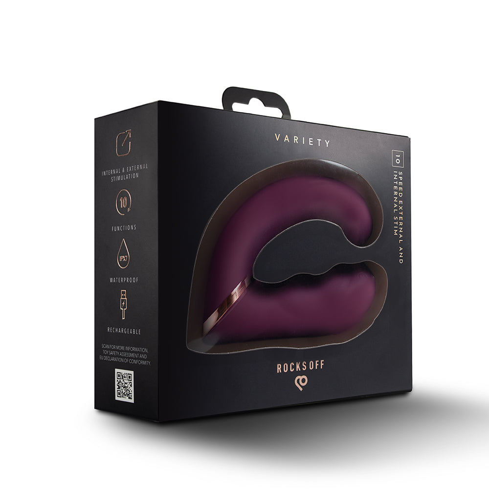 Rocks-Off Variety Rechargeable Wearable Vibrator – Burgundy