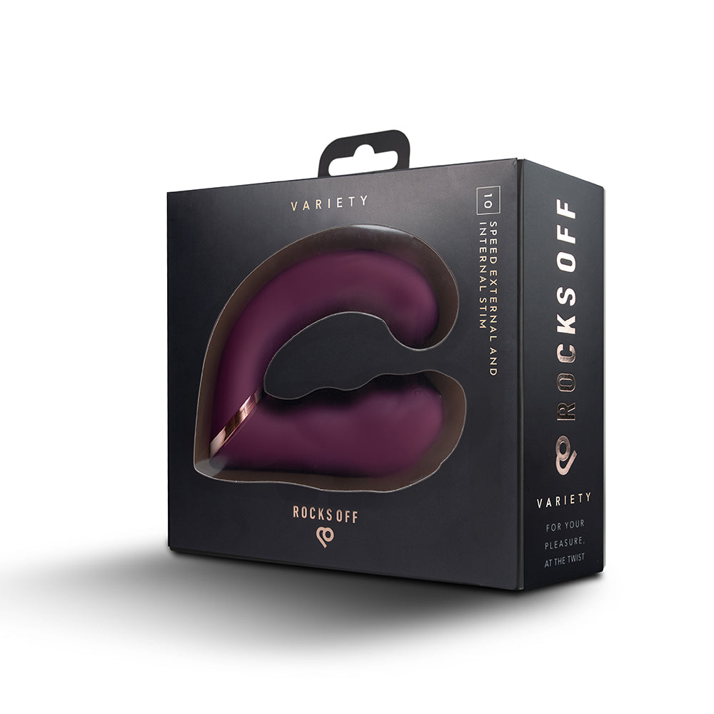 Rocks-Off Variety Rechargeable Wearable Vibrator – Burgundy