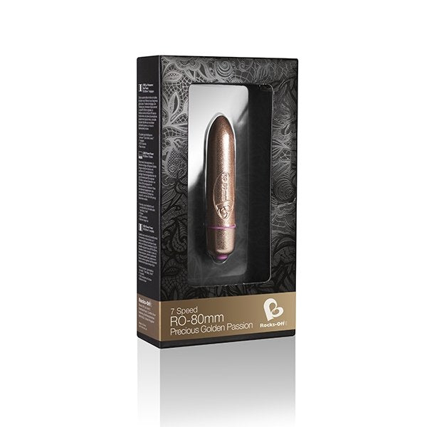 RO-80mm Precious Golden Passion Rocks-Off Vibrator